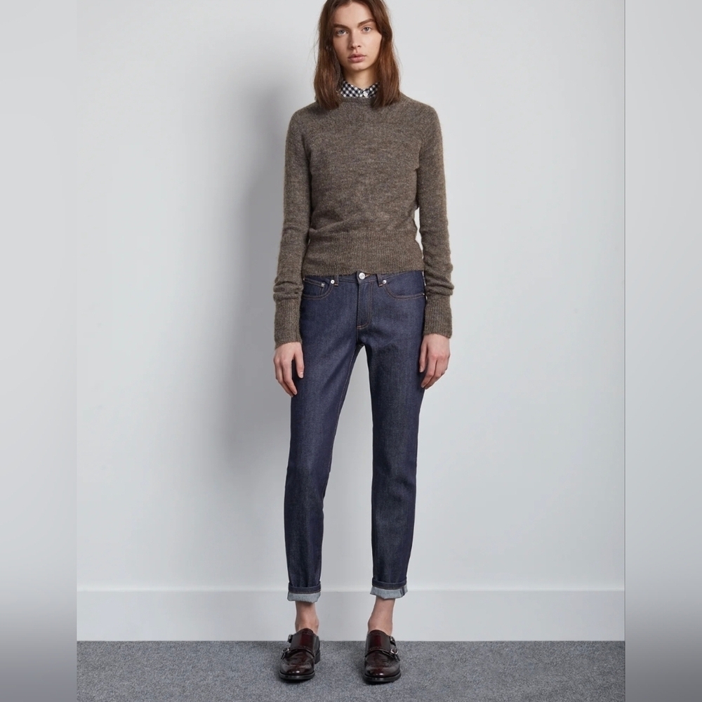 A.P.C. Jean Moulant Skinny Mid Rise Dark Wash Jeans